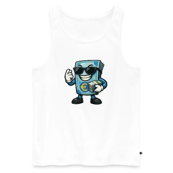Euro Money mit Sonnenbrille - Männer Premium Bio Tank Top - Weiß - Vorne - AI Model Male 178 light (178cm)