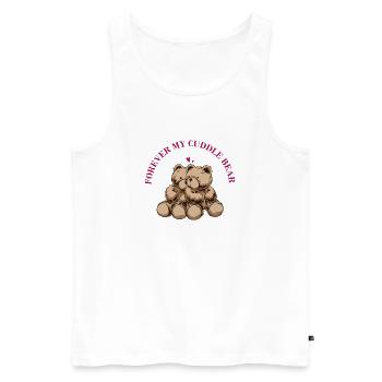 Toujours mon ours câlin – Diction mignonne de Teddy - Débardeur bio Premium Homme - blanc - Devant - AI Model Male 178 light (178cm)