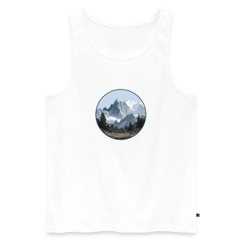 Mont-Blanc-Gebirgslandschaft - Männer Premium Bio Tank Top - Weiß - Vorne - AI Model Male 178 light (178cm)