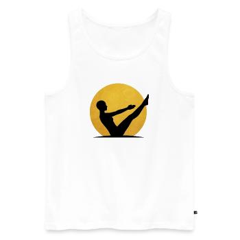 Navasana Yoga Boot Pose Silhouette Sonne - Männer Premium Bio Tank Top - Weiß - Vorne - AI Model Male 178 light (178cm)