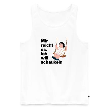 I WANT TO SWING. NO DESIRE FOR PEOPLE - Men's Premium Organic Tank Top - white - Front - AI Model Male 178 light (178cm)