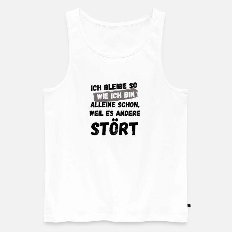 JE RESTE COMME ÇA, SARCASME, DRÔLE, BUREAU, TRAVAIL - Débardeur bio Premium Homme - blanc