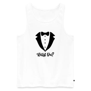WILLST DU Antrag Hochzeitsantrag Verlobung Heirat - Männer Premium Bio Tank Top - Weiß - Vorne - Michal (187cm)