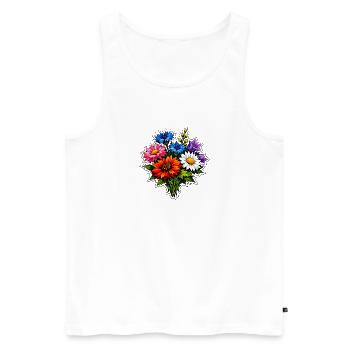 Buntes Dahlienbouquet - Männer Premium Bio Tank Top - Weiß - Vorne - Michal (187cm)