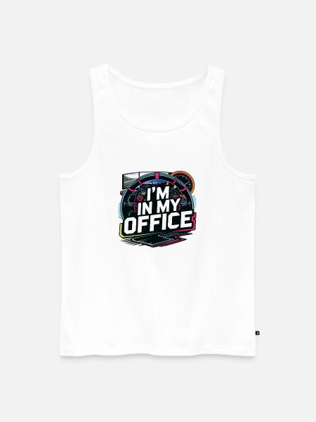 I'm in my office - Men's Premium Organic Tank Top - white