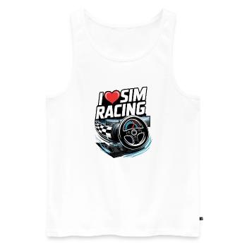 J’adore le sim racing - Débardeur bio Premium Homme - blanc - Devant - Michal (187cm)
