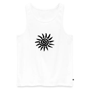 symbole soleil tribal - Débardeur bio Premium Homme - blanc - Devant - AI Model Male 178 light (178cm)