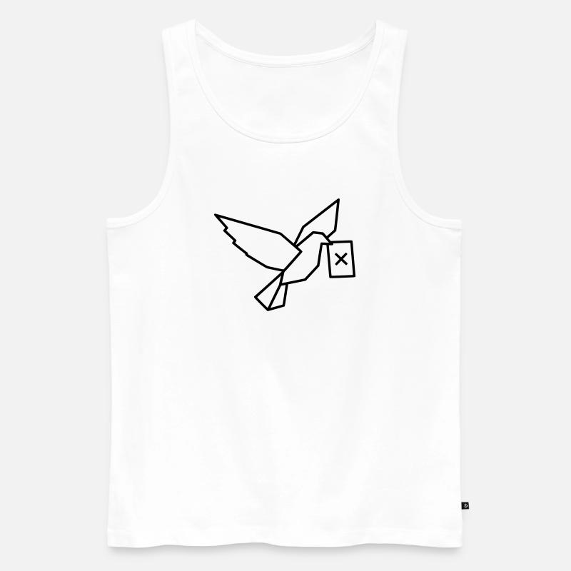 Brieftaube Wahlzettel Outline - Männer Premium Bio Tank Top - Weiß