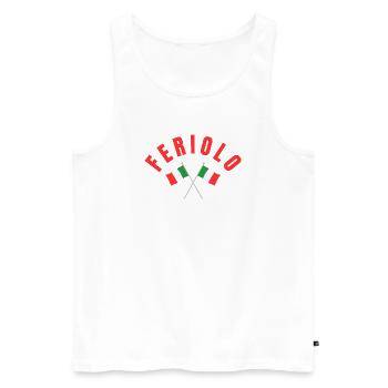 Feriolo Crossed Italian Flags Emblem - Männer Premium Bio Tank Top - Weiß - Vorne - AI Model Male 178 light (178cm)