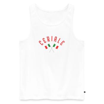 Ceriale Italian Flags Crossed Emblem - Men's Premium Organic Tank Top - white - Front - AI Model Male 178 light (178cm)