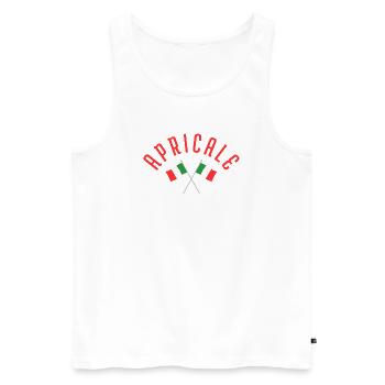 Apricale kreuzte italienische Flaggen - Männer Premium Bio Tank Top - Weiß - Vorne - AI Model Male 178 light (178cm)