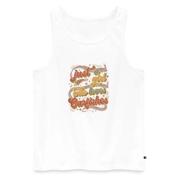 Juste une fille qui adore les choux-fleurs - Débardeur bio Premium Homme - blanc - Devant - Michal (187cm)