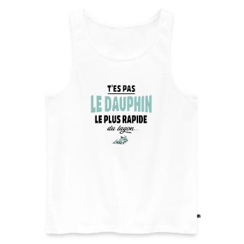 T’es pas le dauphin le plus rapide du lagon - Débardeur bio Premium Homme - blanc - Devant - AI Model Male 178 light (178cm)