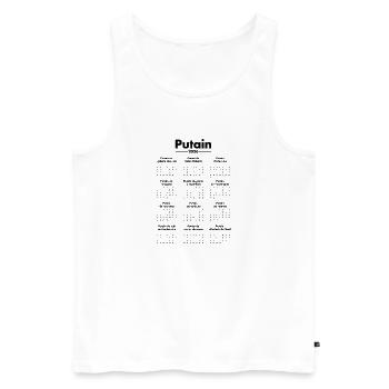 2026 calendrier humour drole - Débardeur bio Premium Homme - blanc - Devant - Michal (187cm)