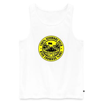 Schwarz Gelb Fans - Männer Premium Bio Tank Top - Weiß - Vorne - Michal (187cm)
