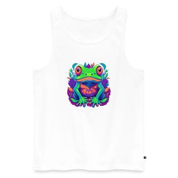 Art pop de grenouilles colorées - Débardeur bio Premium Homme - blanc - Devant - Michal (187cm)