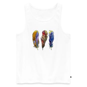 Feder - Männer Premium Bio Tank Top - Weiß - Vorne - Michal (187cm)