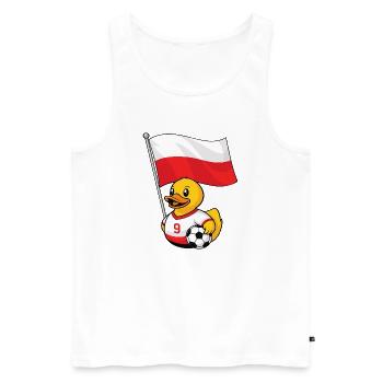 Poland Football Fan Shirt for Proud Fans - Men's Premium Organic Tank Top - white - Front - AI Model Male 178 light (178cm)