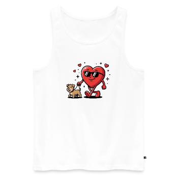 Funny Dog Valentine's Day for Dog Owners - Men's Premium Organic Tank Top - white - Front - Michal (187cm)