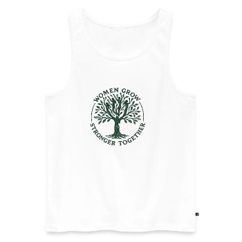 Frauen wachsen gemeinsam stark - Männer Premium Bio Tank Top - Weiß - Vorne - AI Model Male 178 light (178cm)