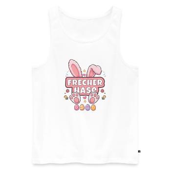 Frecher Hase - Süßes Kawaii Osterhasen - Männer Premium Bio Tank Top - Weiß - Vorne - AI Model Male 178 light (178cm)