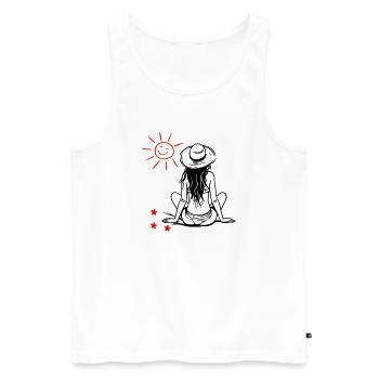 Longing for sun - Men's Premium Organic Tank Top - white - Front - AI Model Male 178 light (178cm)