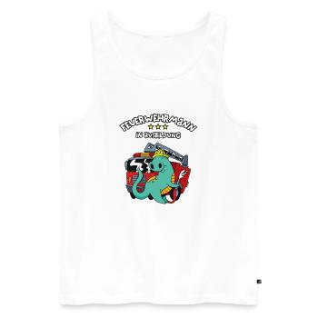 Feuerwehrmann in Ausbildung Feuerwehrausbildung - Männer Premium Bio Tank Top - Weiß - Vorne - Michal (187cm)