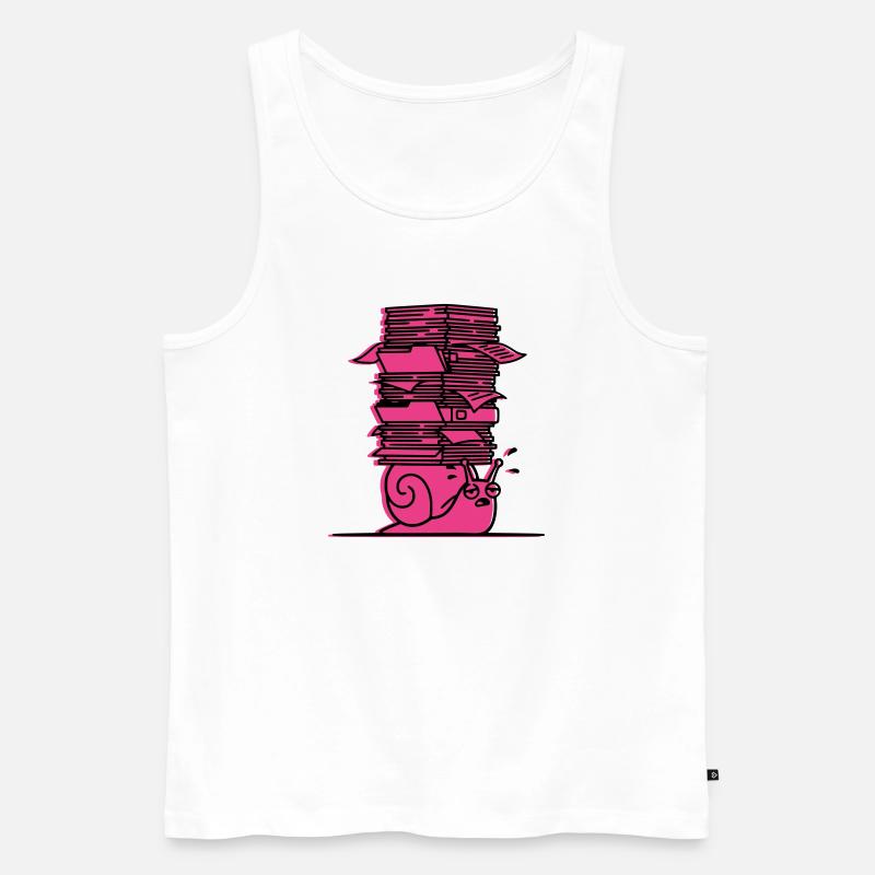 Schnecke Bücher Lernen Comic - Männer Premium Bio Tank Top - Weiß