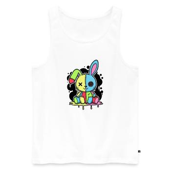 Gothic Bunny Weirdcore Dark Horror Animal Doll - Männer Premium Bio Tank Top - Weiß - Vorne - AI Model Male 178 light (178cm)