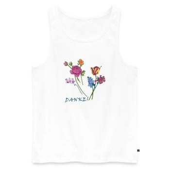 Danke mit einem Blumenstrauß  - Männer Premium Bio Tank Top - Weiß - Vorne - Michal (187cm)