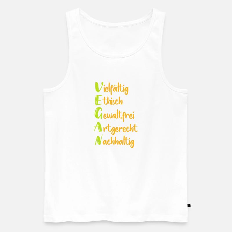 Vegane Werte: Vielfalt Ethik Nachhaltigkeit - Männer Premium Bio Tank Top - Weiß