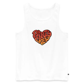 Party Crew Heart - Men's Premium Organic Tank Top - white - Front - Michal (187cm)