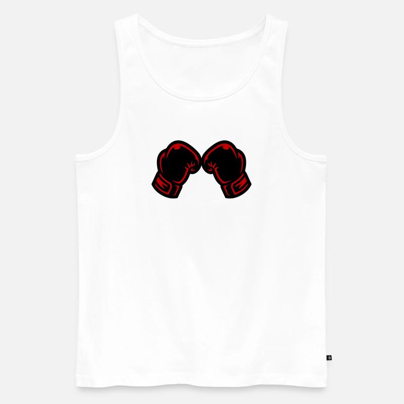 Boxhandschuhe Symbol Logo - Männer Premium Bio Tank Top - Weiß