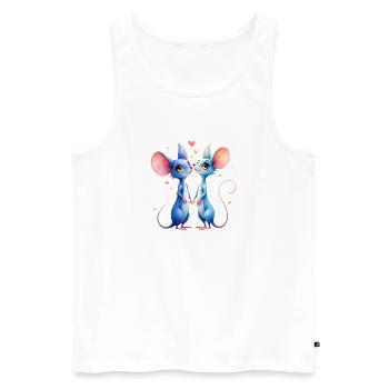 Blue mice in love - Men's Premium Organic Tank Top - white - Front - Michal (187cm)