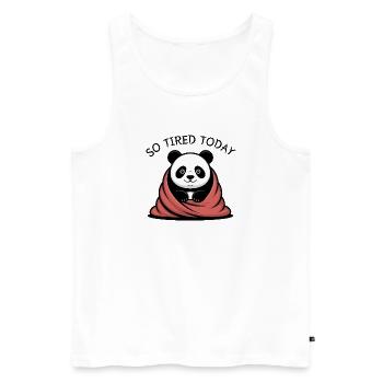 Panda Kuscheltraum unter Decke - Männer Premium Bio Tank Top - Weiß - Vorne - AI Model Male 178 light (178cm)