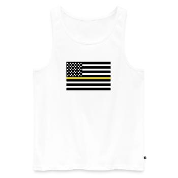 Dispatcher Yellow Line - Men's Premium Organic Tank Top - white - Front - Michal (187cm)