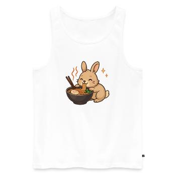 Bunny with noodles ramen kawaii bunny - Men's Premium Organic Tank Top - white - Front - Michal (187cm)