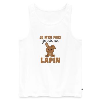 Je m'en fous je suis un lapin - süßer Hase - Männer Premium Bio Tank Top - Weiß - Vorne - Michal (187cm)