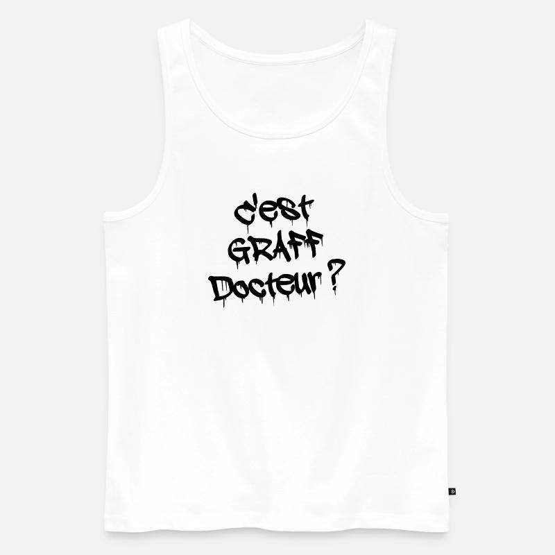IST ES GRAFFITI, DOKTOR? - Männer Premium Bio Tank Top - Weiß