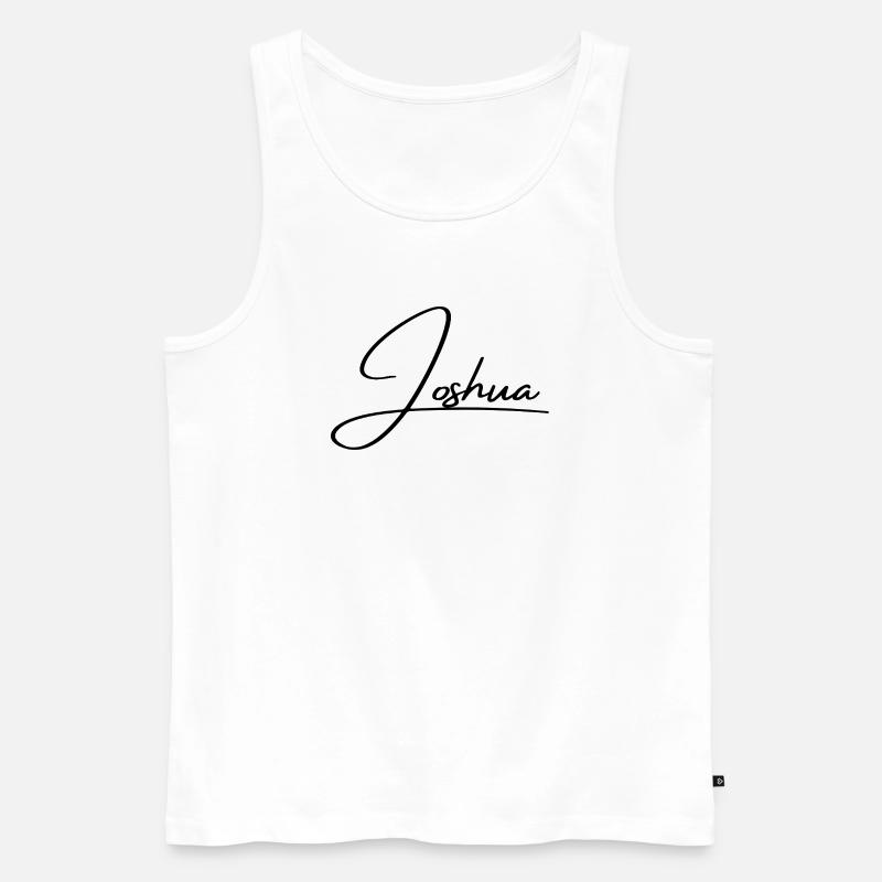 Joshua Name - Elegant Cursive Script - Men's Premium Organic Tank Top - white