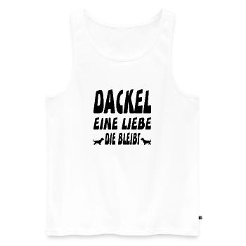 Dackel - Männer Premium Bio Tank Top - Weiß - Vorne - Michal (187cm)