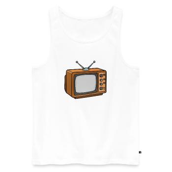 Dessin animé rétro pour la télévision - Débardeur bio Premium Homme - blanc - Devant - Michal (187cm)