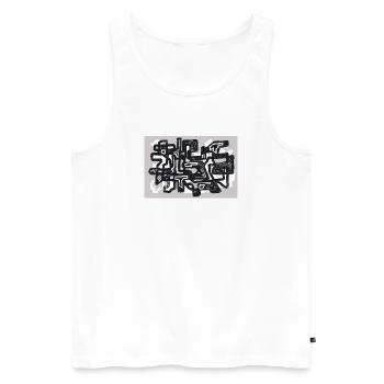 Small Turns - Men's Premium Organic Tank Top - white - Front - AI Model Male 178 light (178cm)