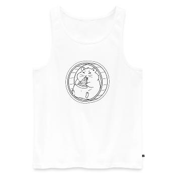 Hamster Laufrad Pizza Outline - Männer Premium Bio Tank Top - Weiß - Vorne - AI Model Male 178 light (178cm)