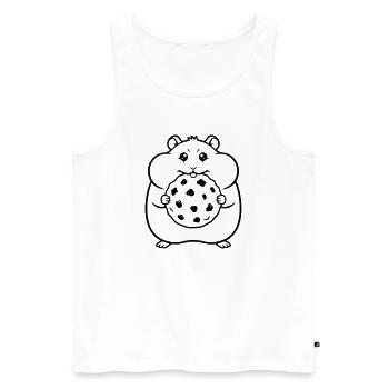 Résumé du biscuit hamster biscuit - Débardeur bio Premium Homme - blanc - Devant - AI Model Male 178 light (178cm)