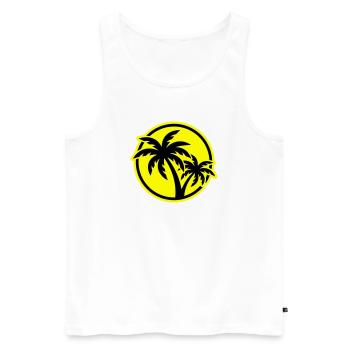 Plage symbole de Palm Tree - Débardeur bio Premium Homme - blanc - Devant - Michal (187cm)