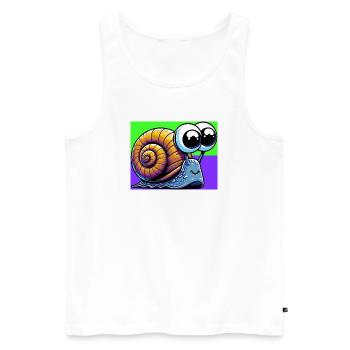 Snail - Men's Premium Organic Tank Top - white - Front - Michal (187cm)