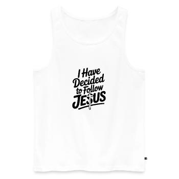 J’ai décidé de suivre Jésus - Débardeur bio Premium Homme - blanc - Devant - Michal (187cm)