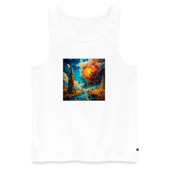 Astral City and Solar Wringing - Men's Premium Organic Tank Top - white - Front - AI Model Male 178 light (178cm)