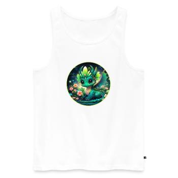 Dragon Cub in the Rainforest - Men's Premium Organic Tank Top - white - Front - AI Model Male 178 light (178cm)